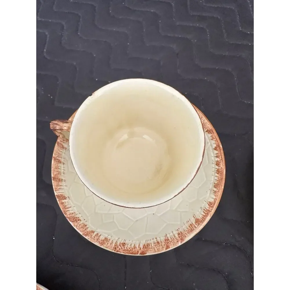 Vintage Keele Street Pottery Cottage Core Hand Painted Tea Cups Set Of 5 UK